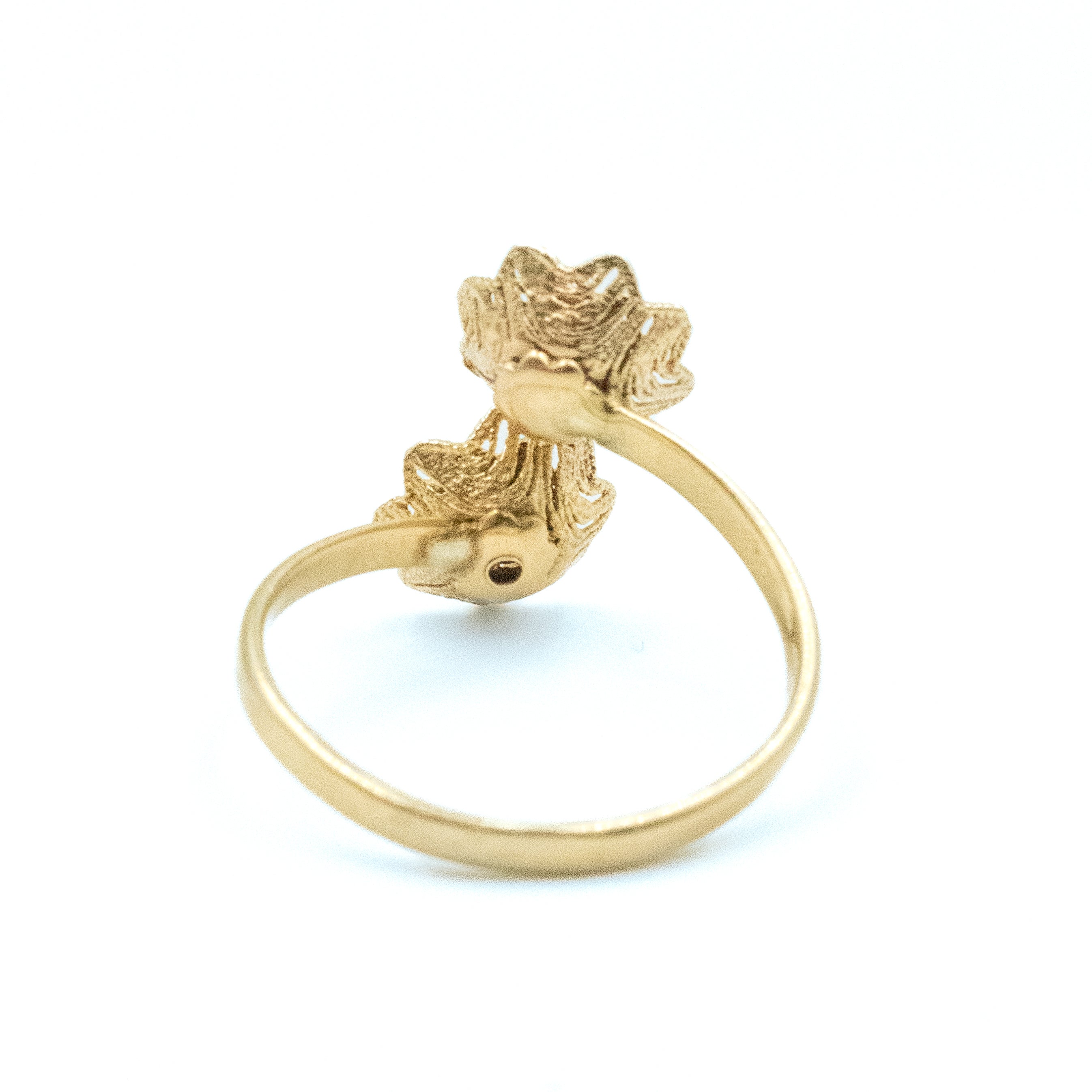 ANILLO CON FLORES ORO 14K