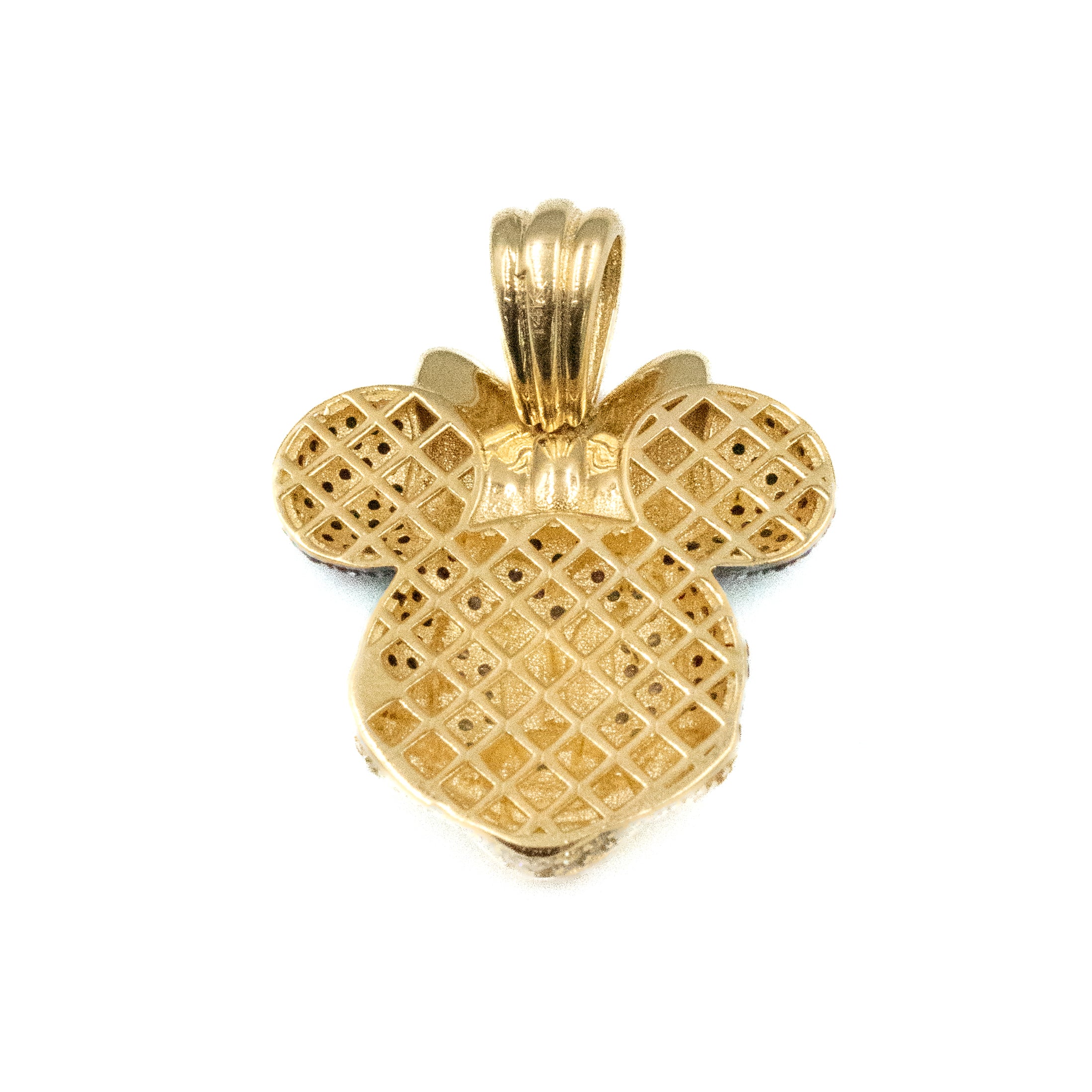 DIJE ROSTRO DE MINNIE MOUSE CON PIEDRAS ZIRCONIAS ORO 14K