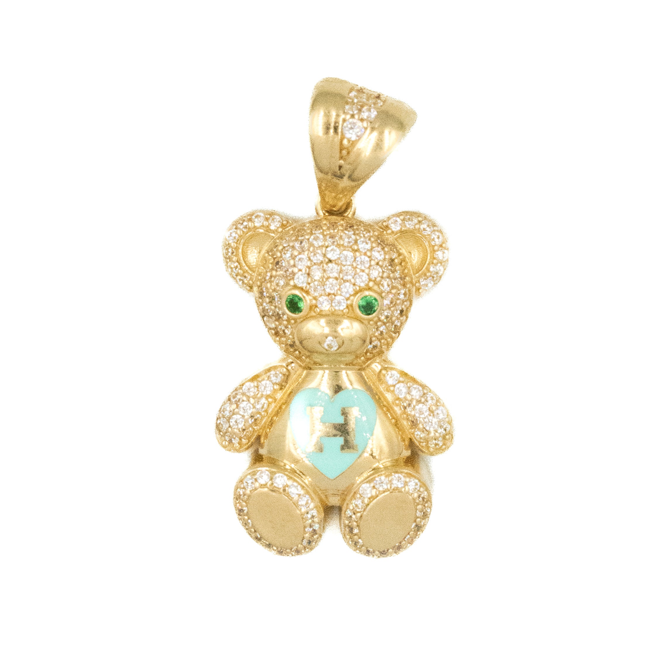 DIJE DE OSO CON PIEDRAS ZIRCONIAS H ORO 14K