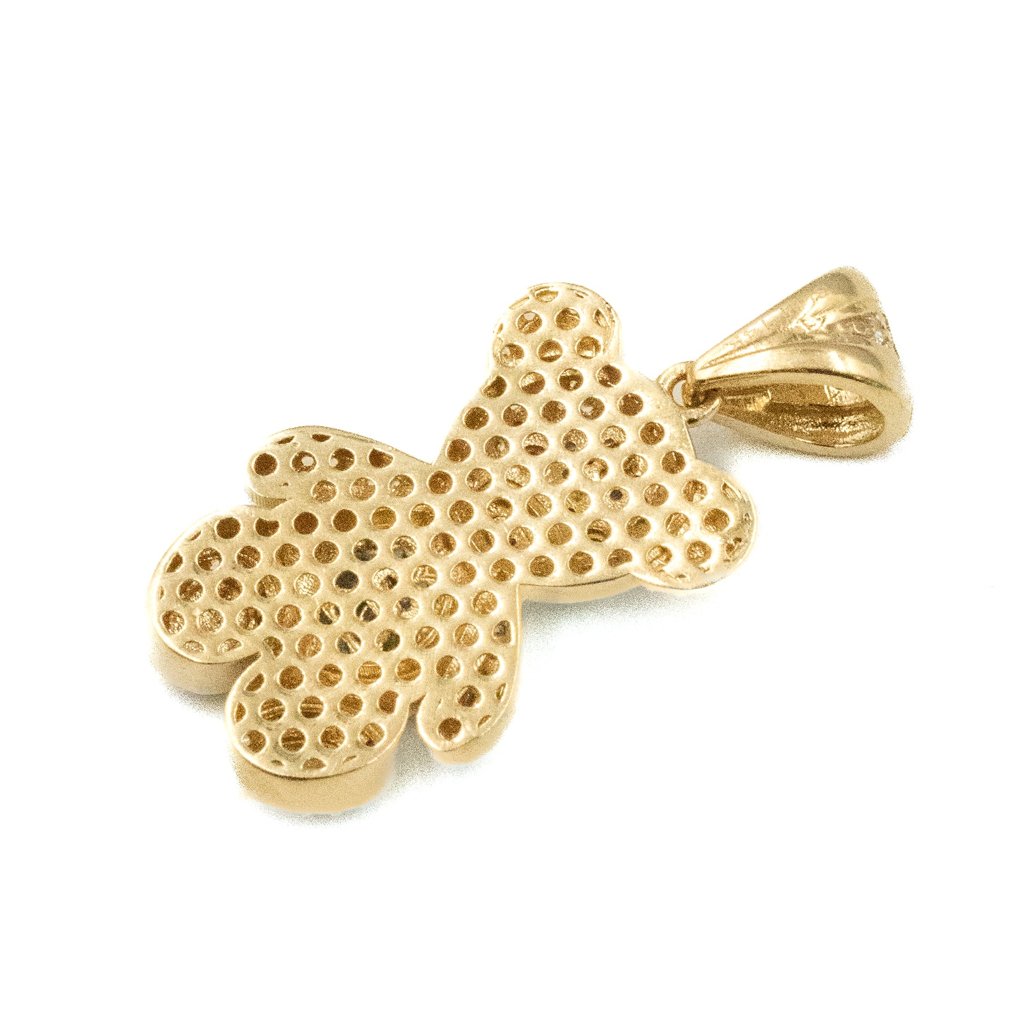 DIJE DE OSO CON PIEDRAS ZIRCONIAS H ORO 14K