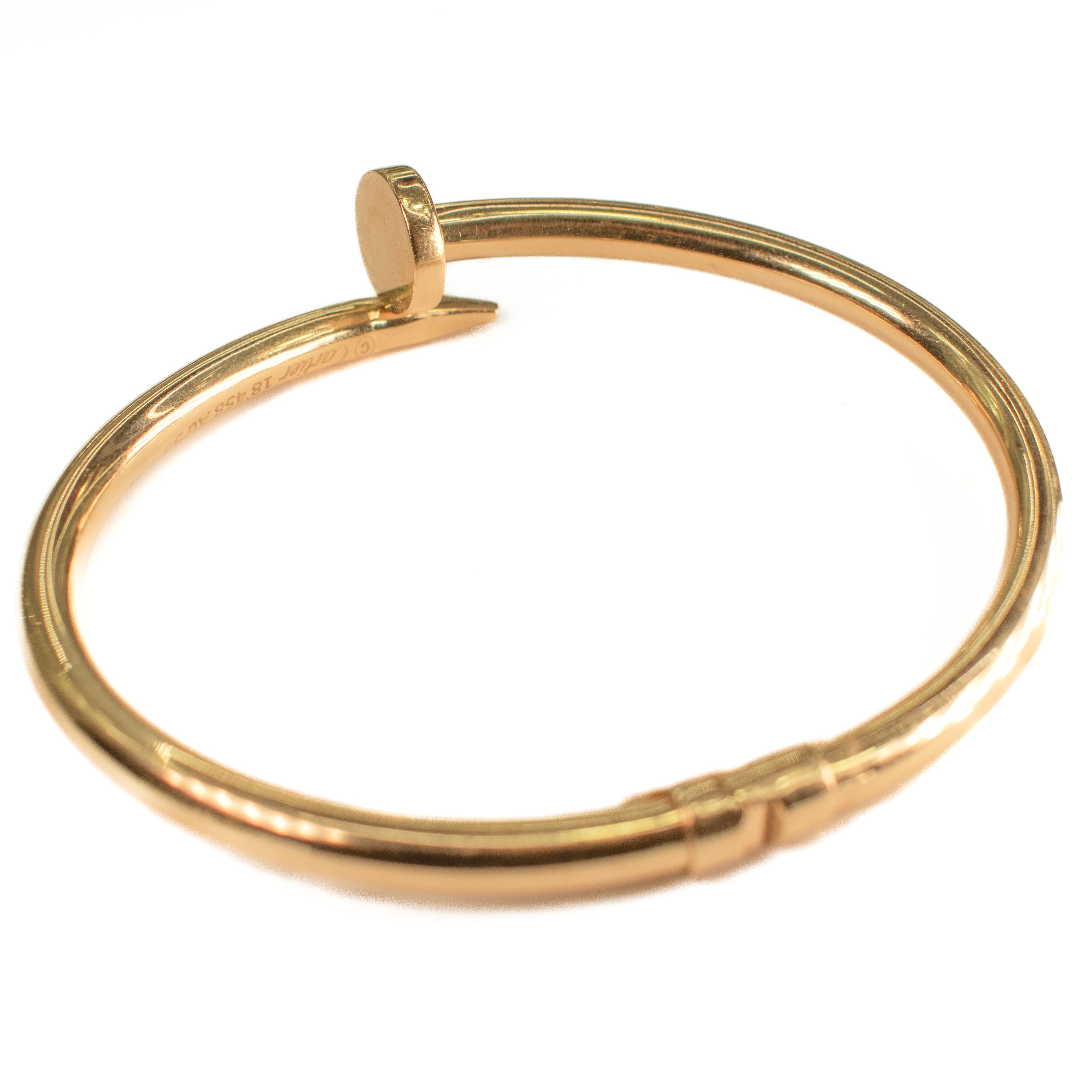 ARO CLAVO HUECA MARCA DE DISEÑADOR ORO 14K