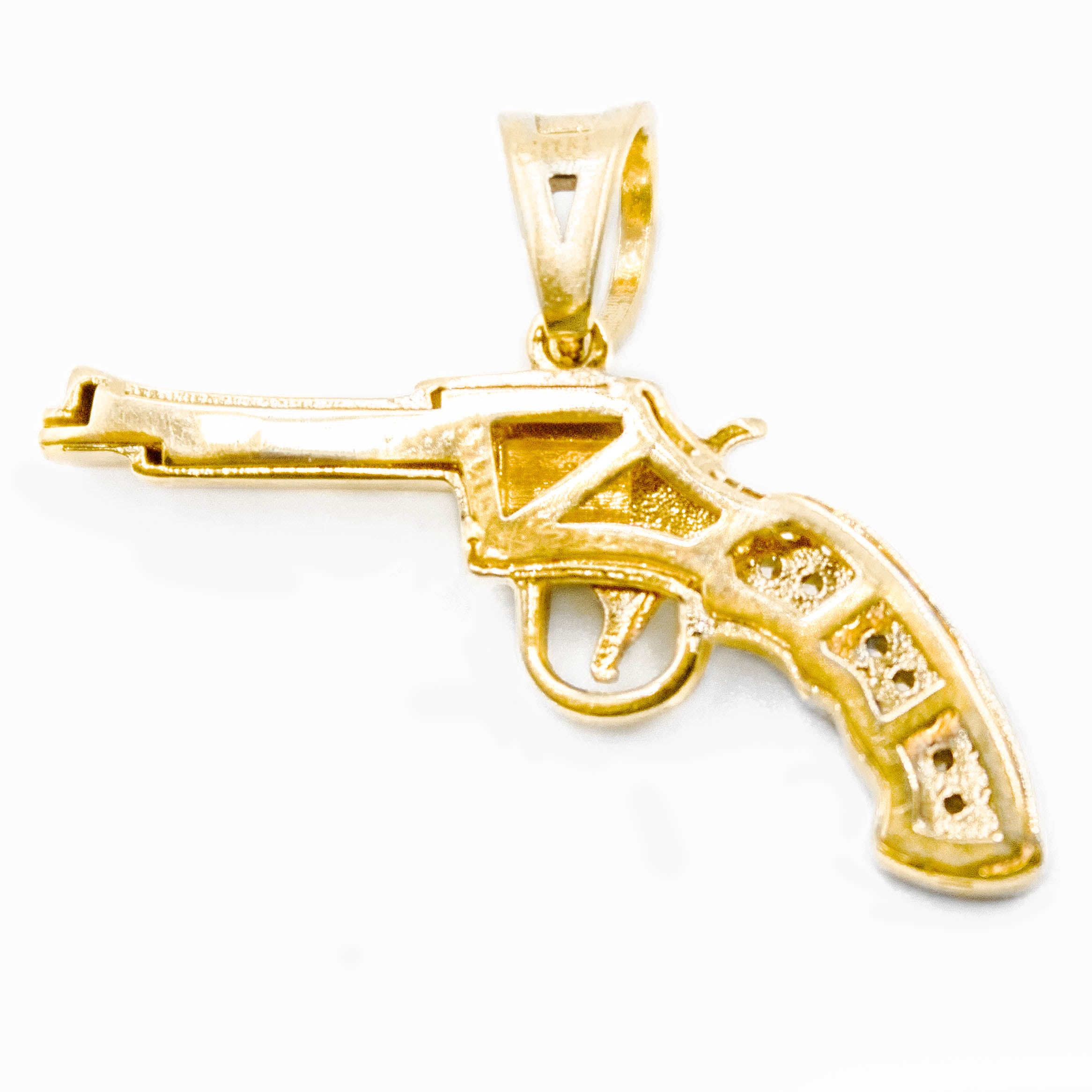 DIJE ARMA CON PIEDRA DE ZIRCONIA ORO 14K