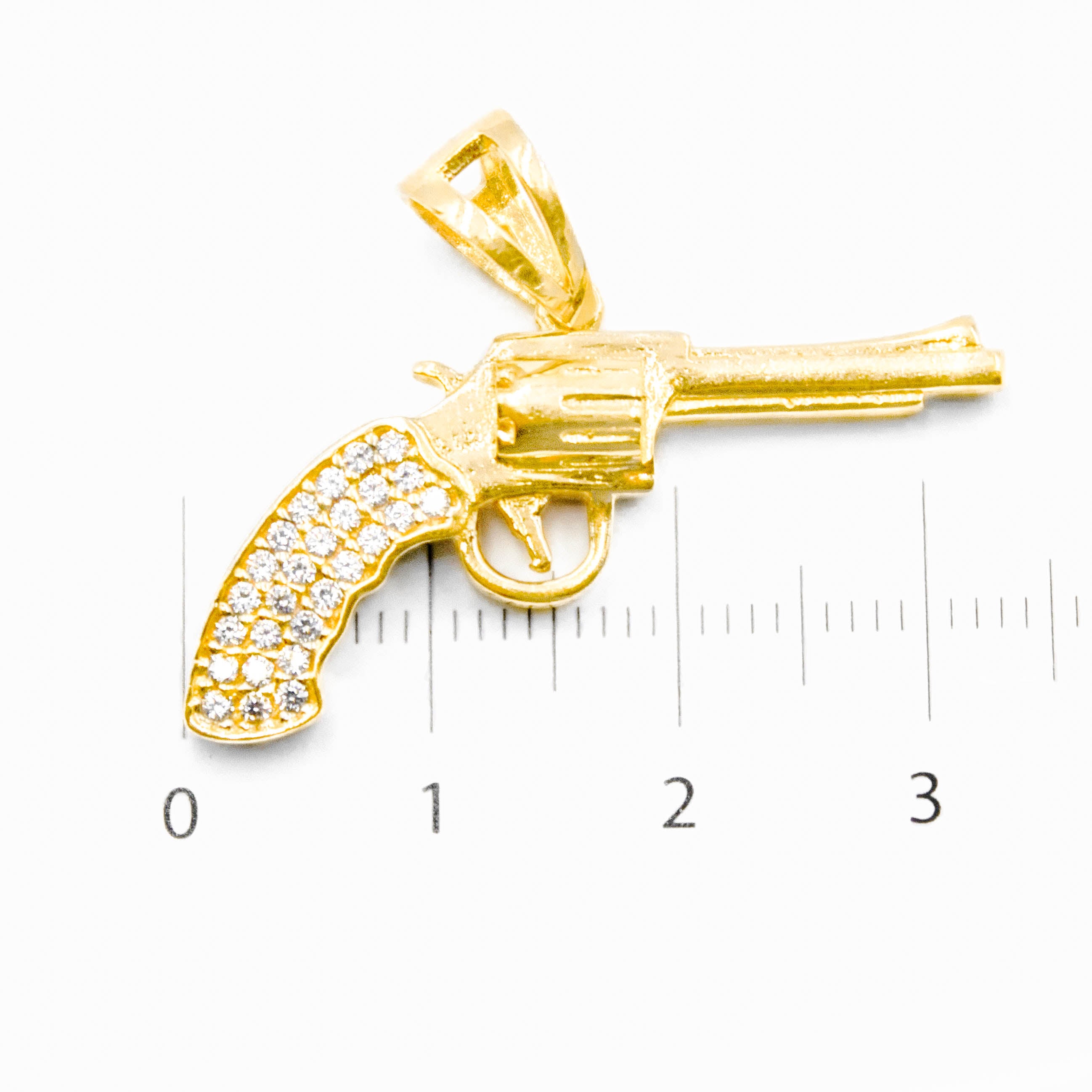 DIJE ARMA CON PIEDRA DE ZIRCONIA ORO 14K